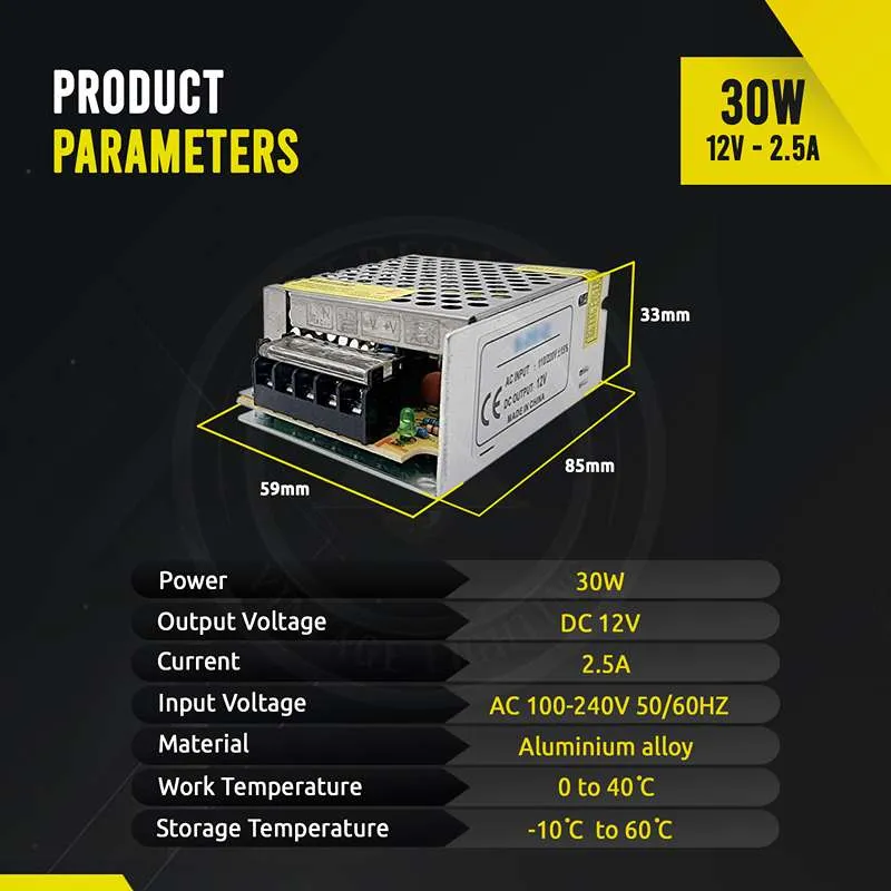 30W DC12V IP20 Universal geregelter 2.5 Ein LED Transformator~2437