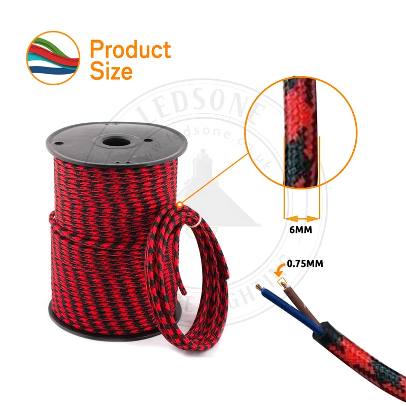 Dunkelblaues Kabel 2-adrig Rundkabel-Lampenschirm~2658