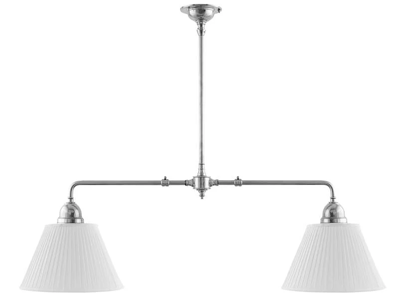 Taklampa - Spelbordslampa nickel, tygskärmar