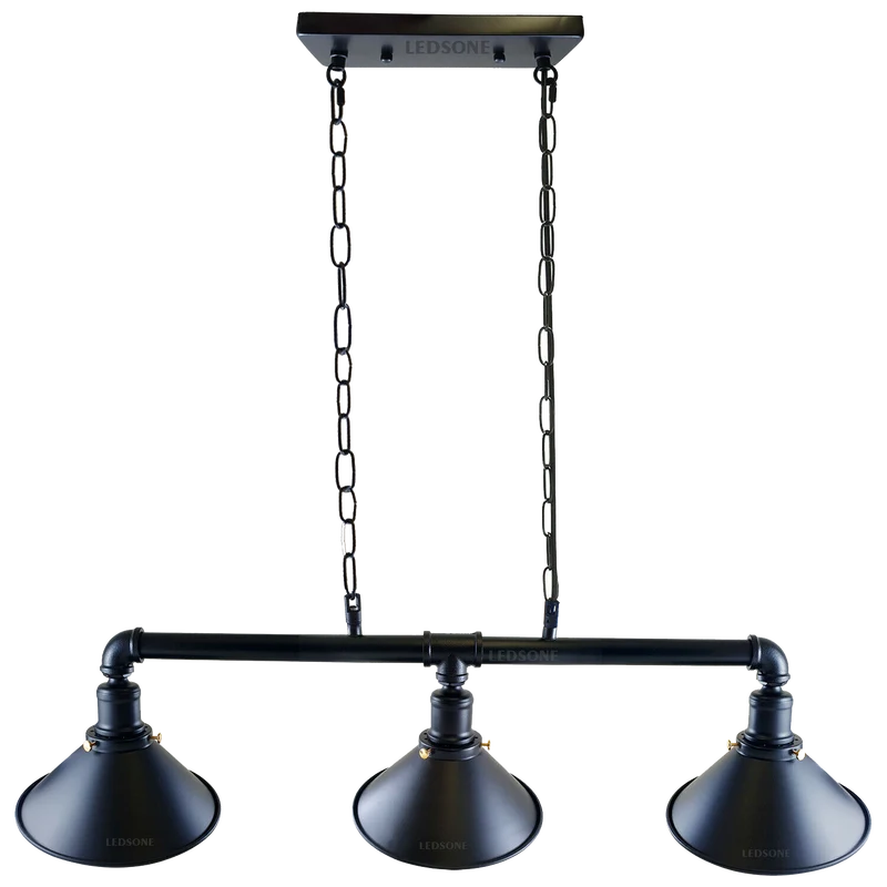 Retro Pendelleuchte Set Schwarze Pfeifen Deckenleuchten~2383