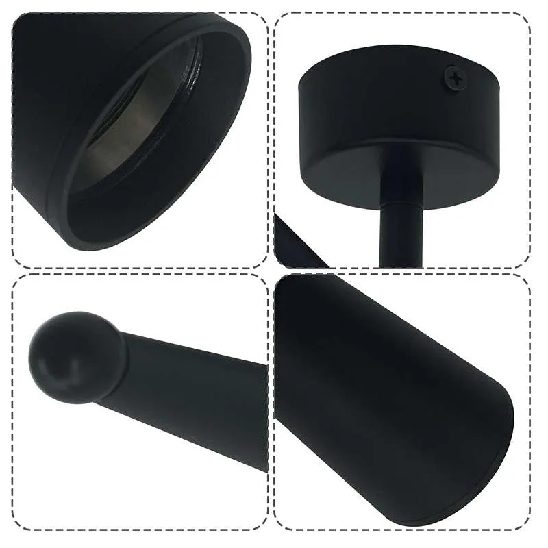 Schwarze LED Wandleuchte mit Kegel-Schirm Modernes Design~2623