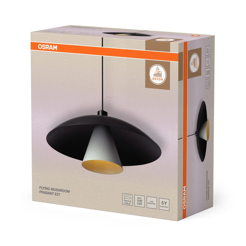 OSRAM DECOR Flying Mushroom Pendelleuchte E27 Schwarz