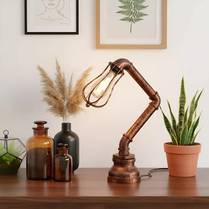 Steampunk Tischlampe Modern Wasserpfeife Rohrlampen~2303