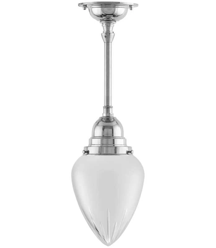 Taklampa - Byströmpendel 80 nickel, mattdroppe