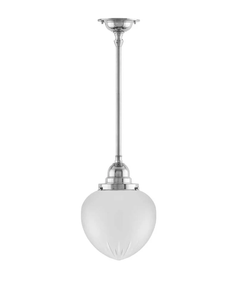 Taklampa - Byströmpendel 100 nickel, mattdroppe