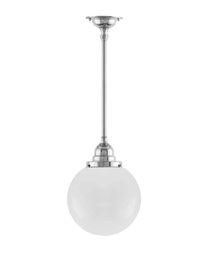 Taklampa - Byströmpendel 100 nickel, klotskärm