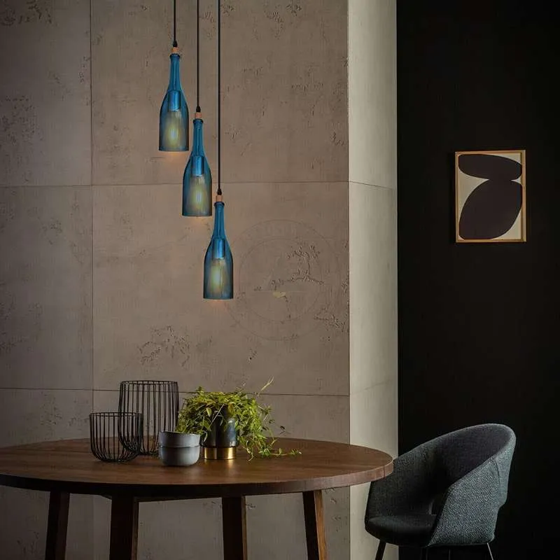 LEDSONE Weinflaschen Pendelleuchte Glas-Hängelampe ~2582