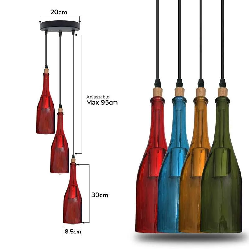 LEDSONE Weinflaschen Pendelleuchte Glas-Hängelampe ~2582