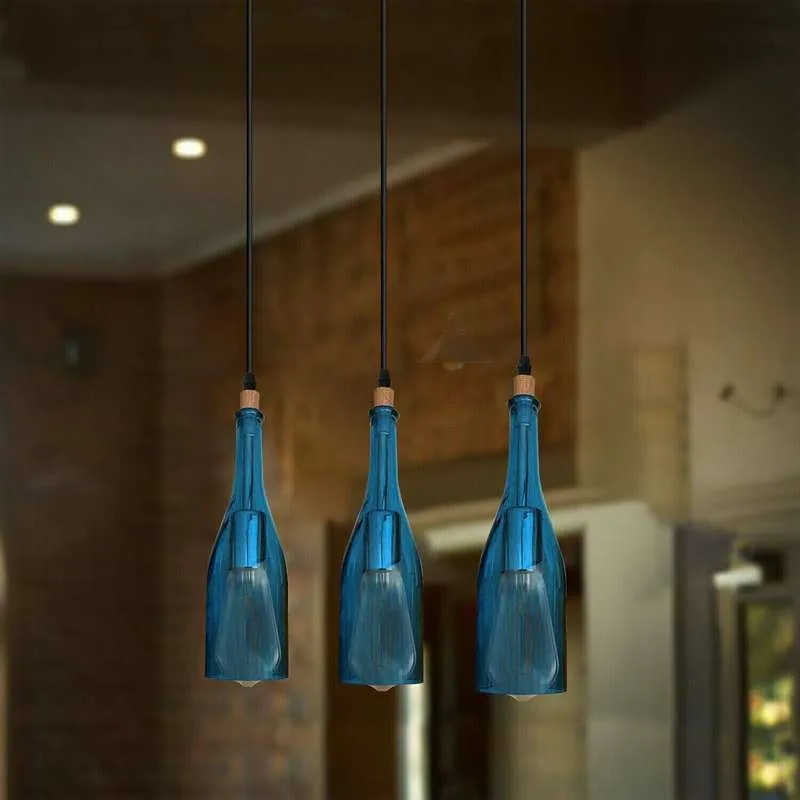 LEDSONE Weinflaschen Pendelleuchte Glas-Hängelampe ~2582