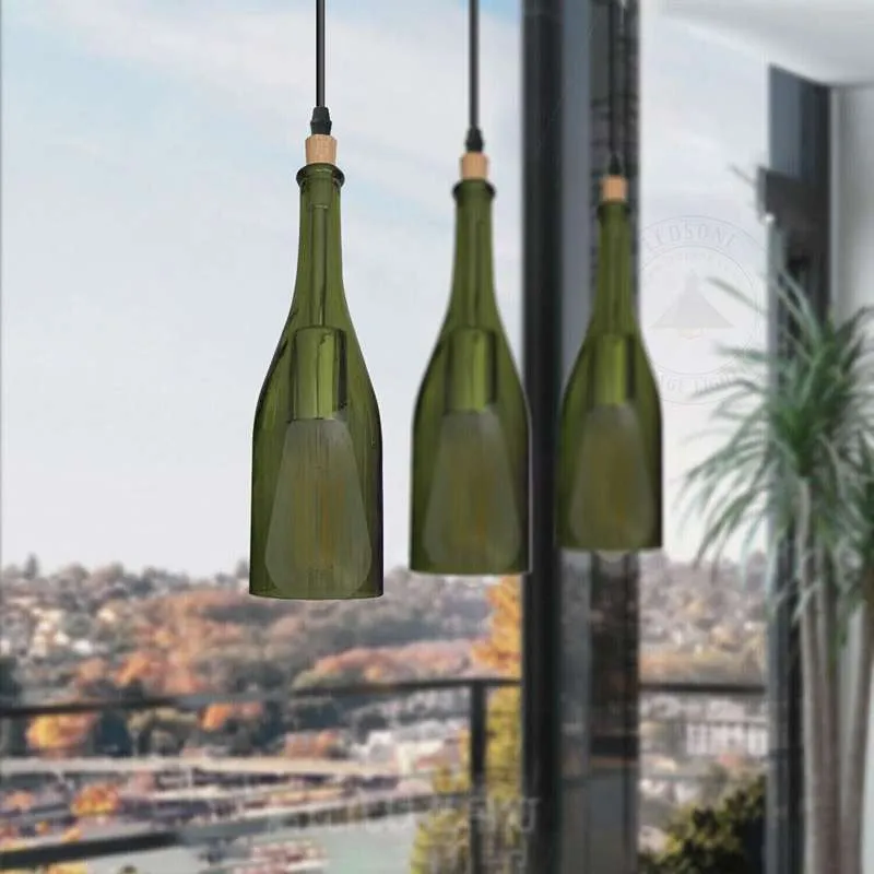 LEDSONE Weinflaschen Pendelleuchte Glas-Hängelampe ~2582