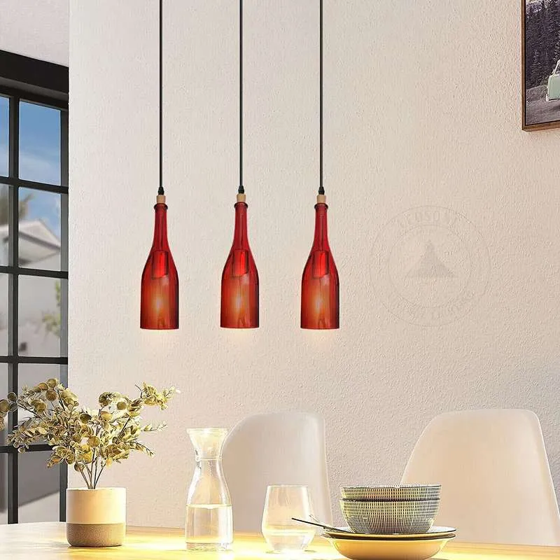 LEDSONE Weinflaschen Pendelleuchte Glas-Hängelampe ~2582