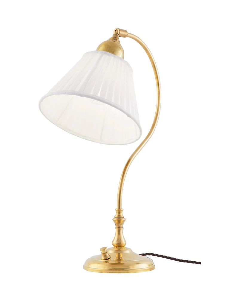 Bordslampa - Lagerlöf mässing, vit tygskärm