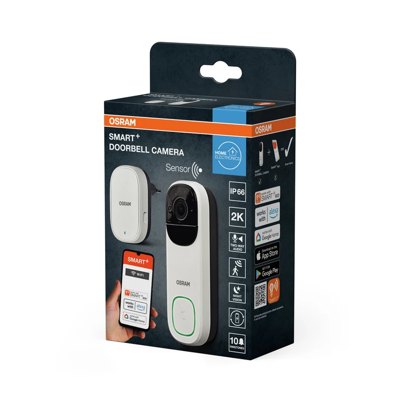 OSRAM Wifi SMART+ smarte Outdoor-Kamera Türklingel Weiß
