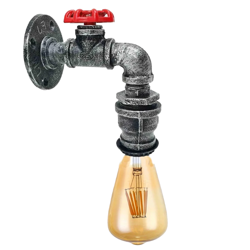 Industrie Wandleuchte Vintage Rohr Wandlampe Steampunk ~2290
