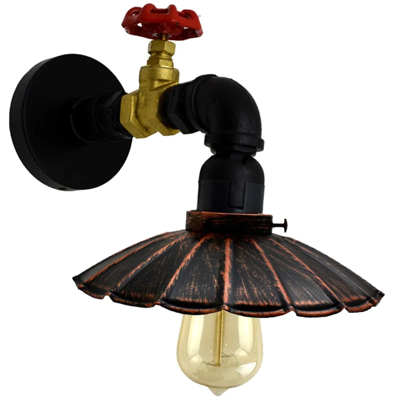 Wandlampe industrial |Rustikales Rot | metall | Ø 22cm |E27~2286