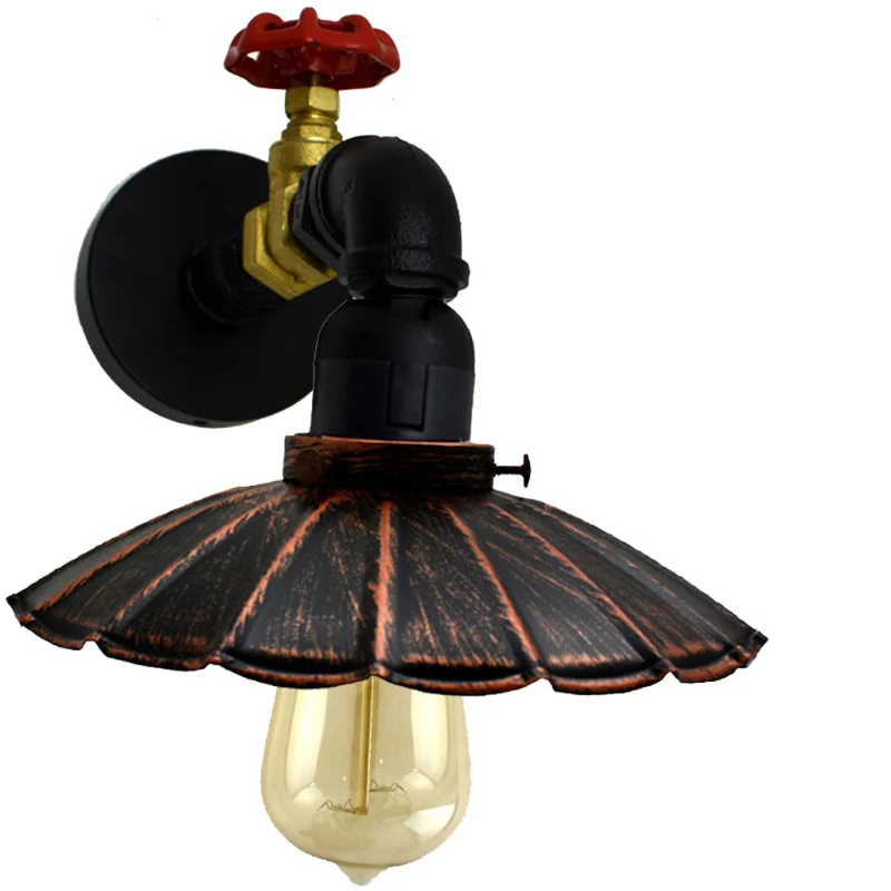 Wandlampe industrial |Rustikales Rot | metall | Ø 22cm |E27~2286
