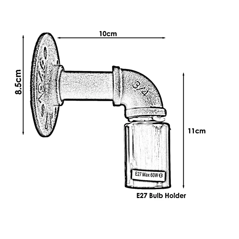Industrielle Retro Vintage Rustikale Wandleuchte-Weiß~2374