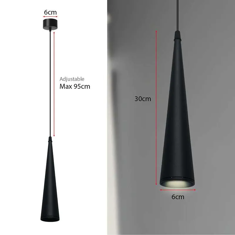 LED dimmbare konische Pendelleuchte GU10 Aluminium ~ 2620