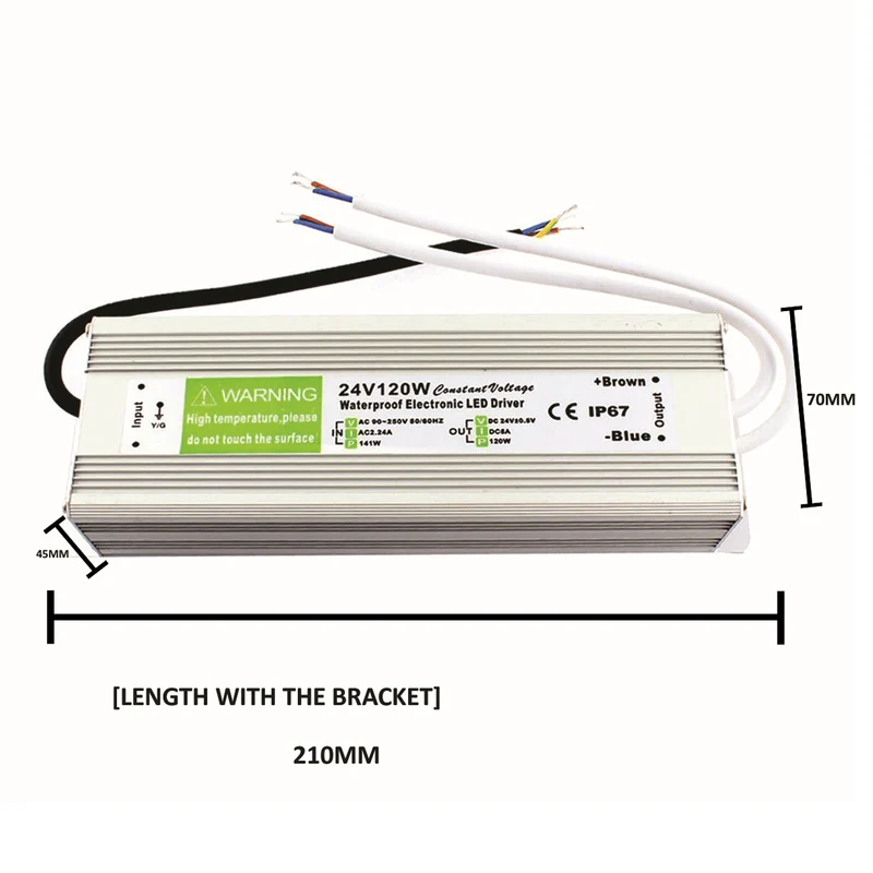 LED Netzteil Wasserdicht 24V DC 120W 5A IP67~2421