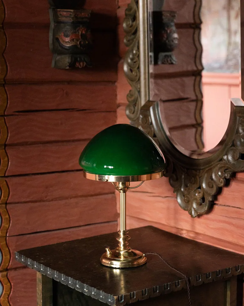 Bordslampa - Karlfeldt mässing, toppig grön