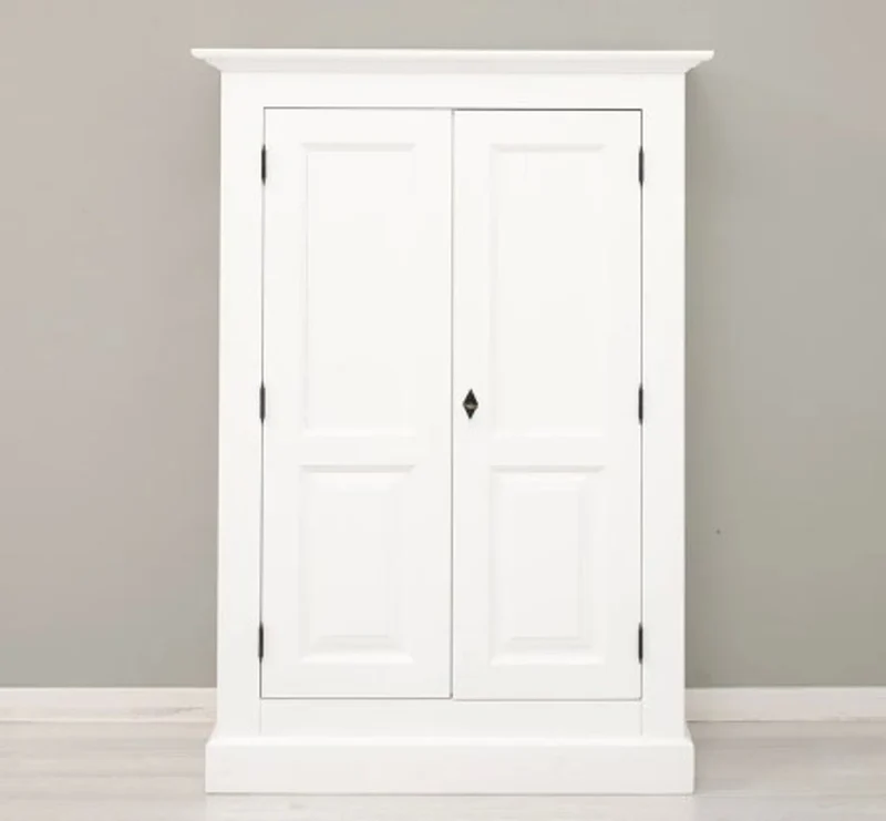 Casa Padrino Kleiderschrank im Landhausstil Weiß mit 2 Türen, 98 x 40 x 140 cm