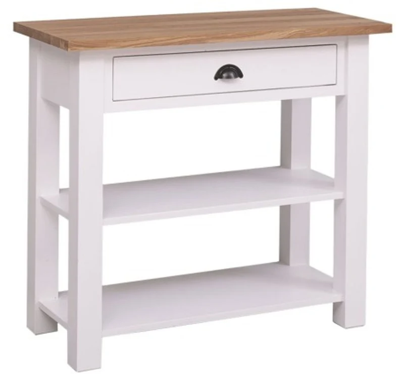 Casa Padrino Konsole im Landhausstil mit 1 Schublade und Eichenholzplatte, 100 x 45 x 89 cm