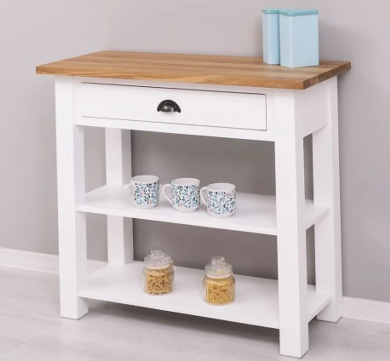 Casa Padrino Konsole im Landhausstil mit 1 Schublade und Eichenholzplatte, 100 x 45 x 89 cm