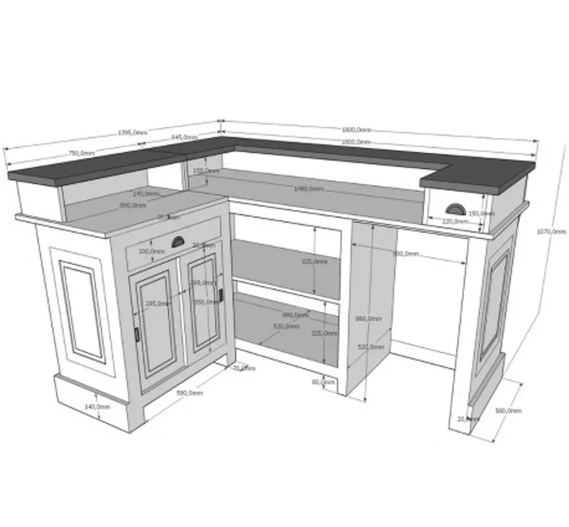 Casa Padrino Bartisch im Landhausstil, 180 x 139 x 107 cm