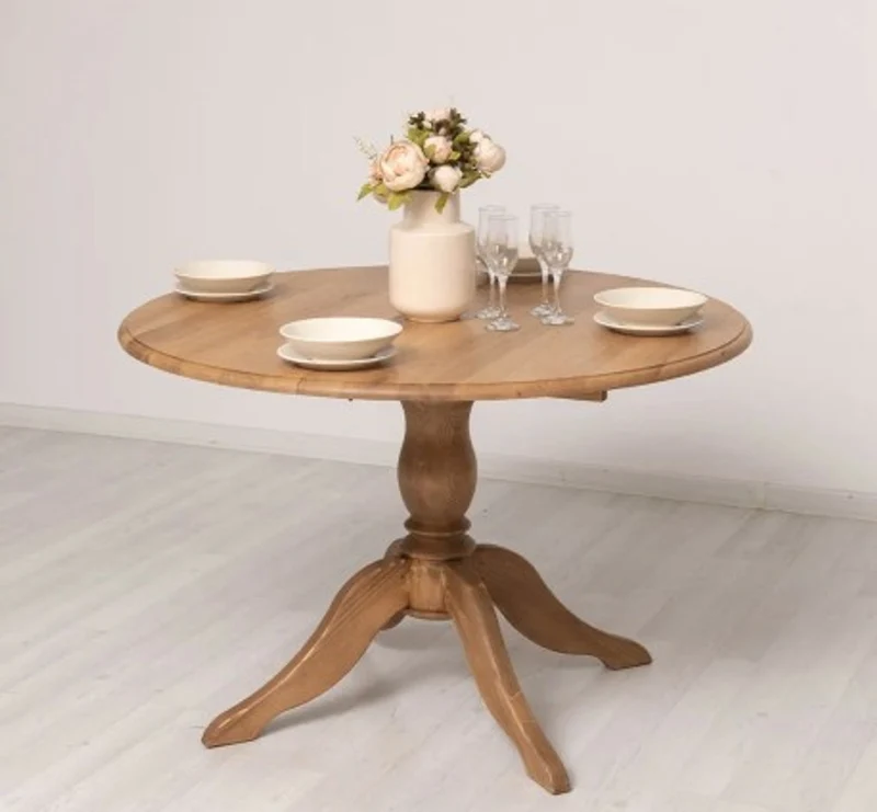 Casa Padrino Esstisch im Landhausstil mit Eichenholzplatte, 120 x 120 x 78 cm