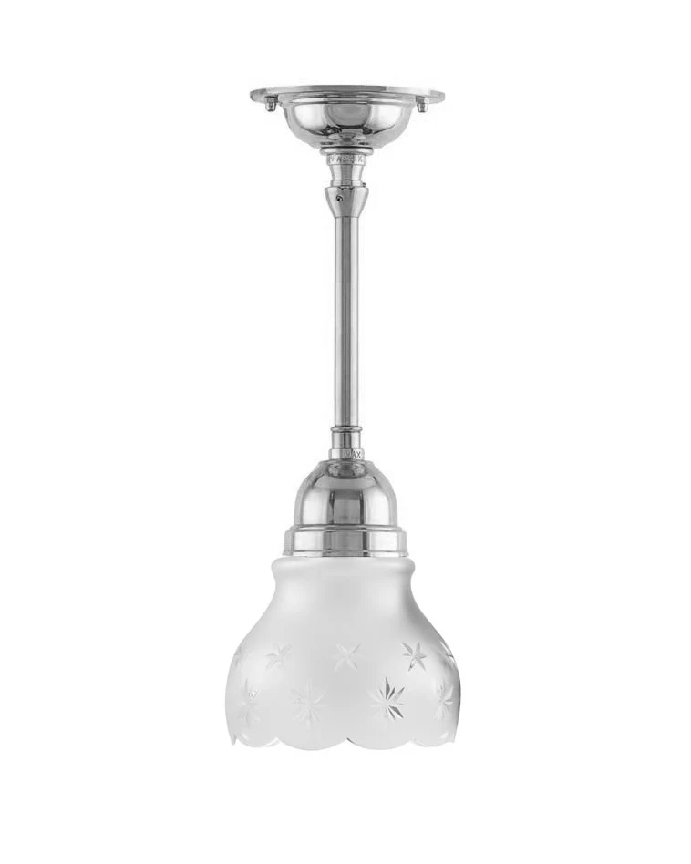 Taklampa - Byströmpendel 60 nickel, slipat mattglas