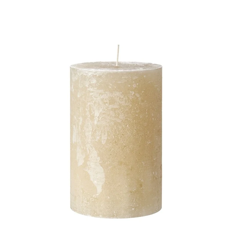 Ib Laursen Stumpenkerze rustikal naturfarben 15 cm