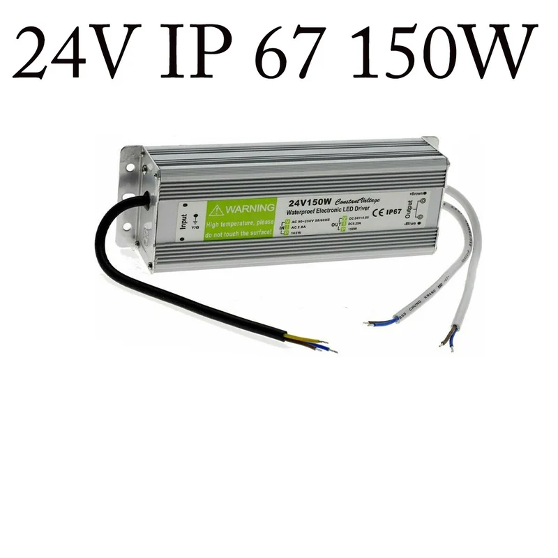 Wasserdichtes LED Netzteil 150W 24V DC IP67 Trafo für Außenbeleuchtung~2417