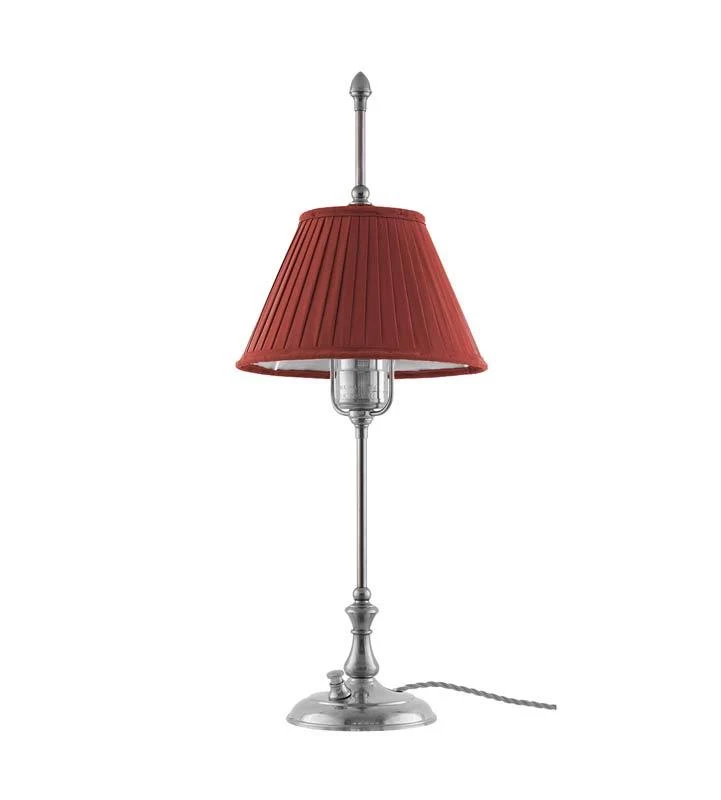Bordslampa - Kellgren nickel, mörkröd skärm