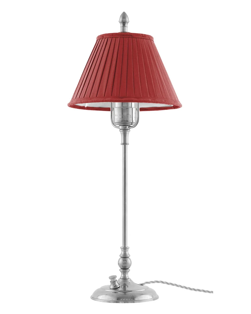 Bordslampa - Ankarcrona 50 cm nickel, röd skärm