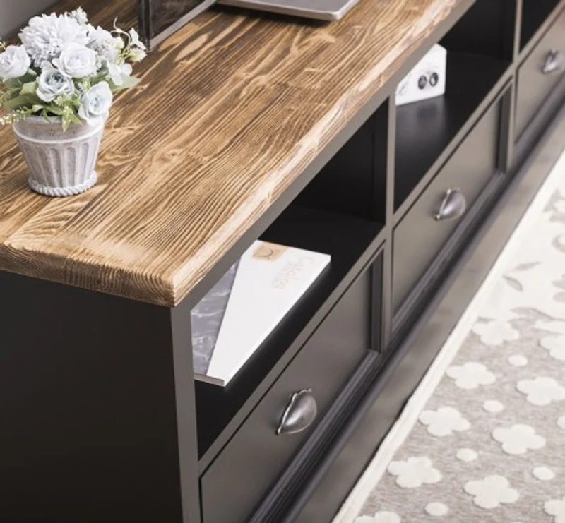 Casa Padrino TV Schrank im Landhausstil mit 3 Schubladen, 180 x 46 x 56 cm