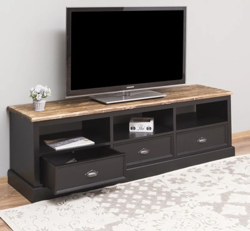 Casa Padrino TV Schrank im Landhausstil mit 3 Schubladen, 180 x 46 x 56 cm