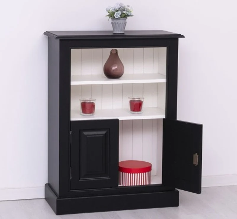 Casa Padrino Bücherregal im Landhausstil mit 2 Türen und 1 Ablage, 76 x 35 x 102 cm