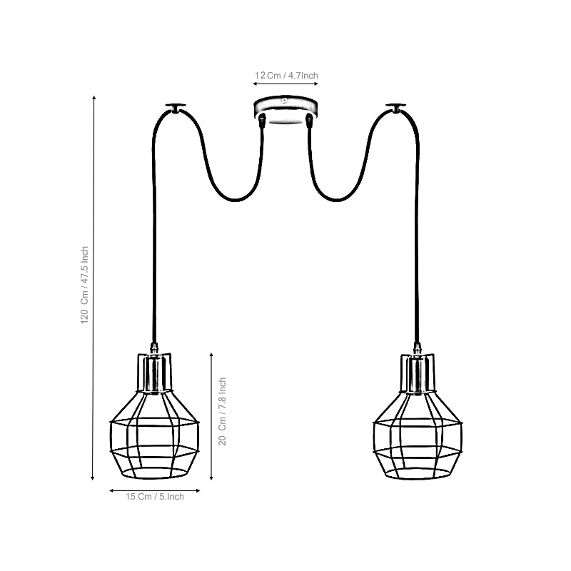Industrielle DIY Spinnenleuchte – 2 Wege , E27 | Ø 15cm