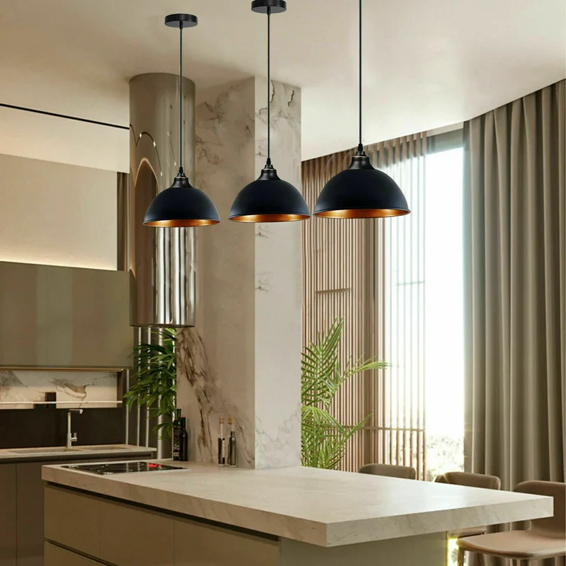 Moderne Schwarze Hängelampe – Pendelleuchte für Küche, Esszimmer & Wohnzimmer~2161