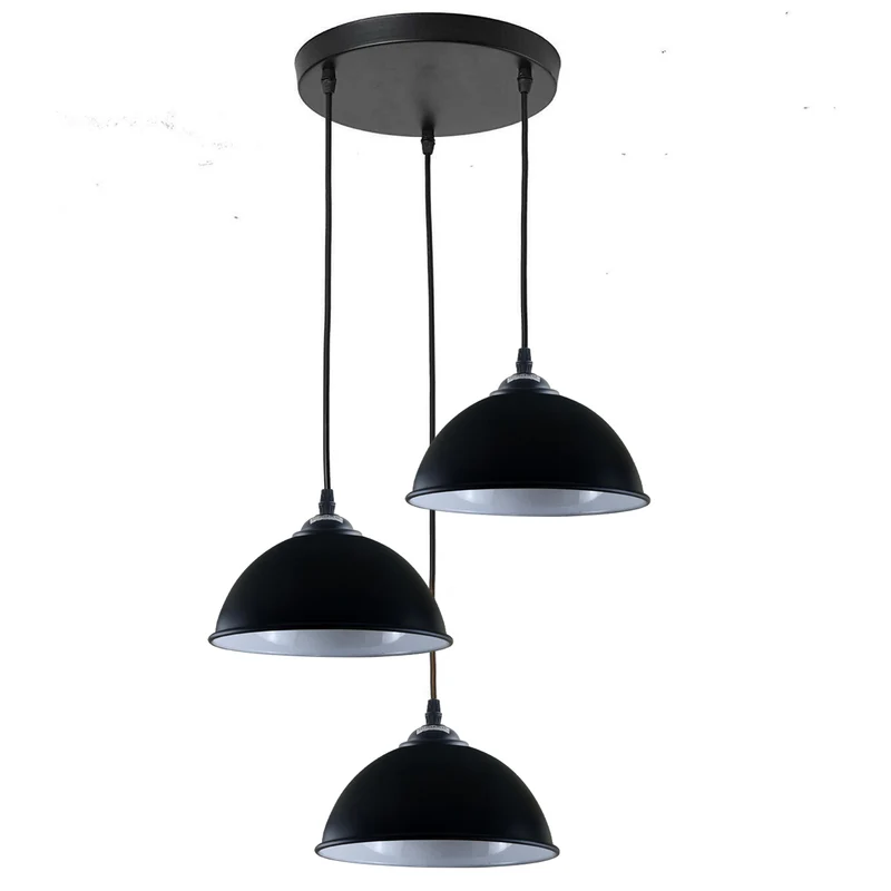 schwarz-weiße innen Pendelleuchte Shades 3 Head E27 Lampensockel~2152