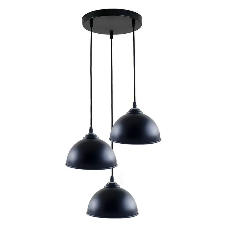 schwarz-weiße innen Pendelleuchte Shades 3 Head E27 Lampensockel~2152