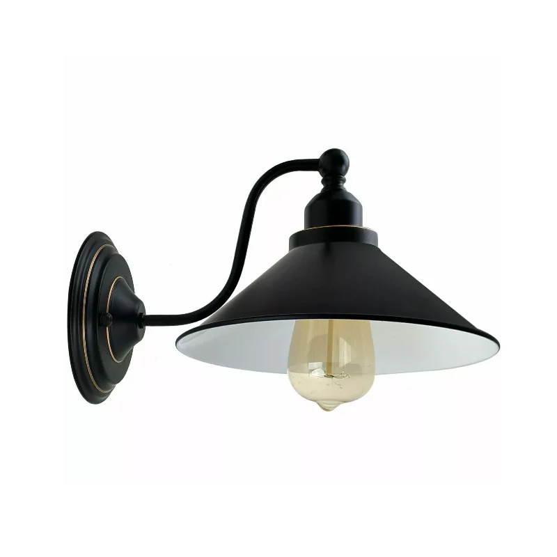 Wandleuchte Schwarz Industrial innen weiße Lampe~2405