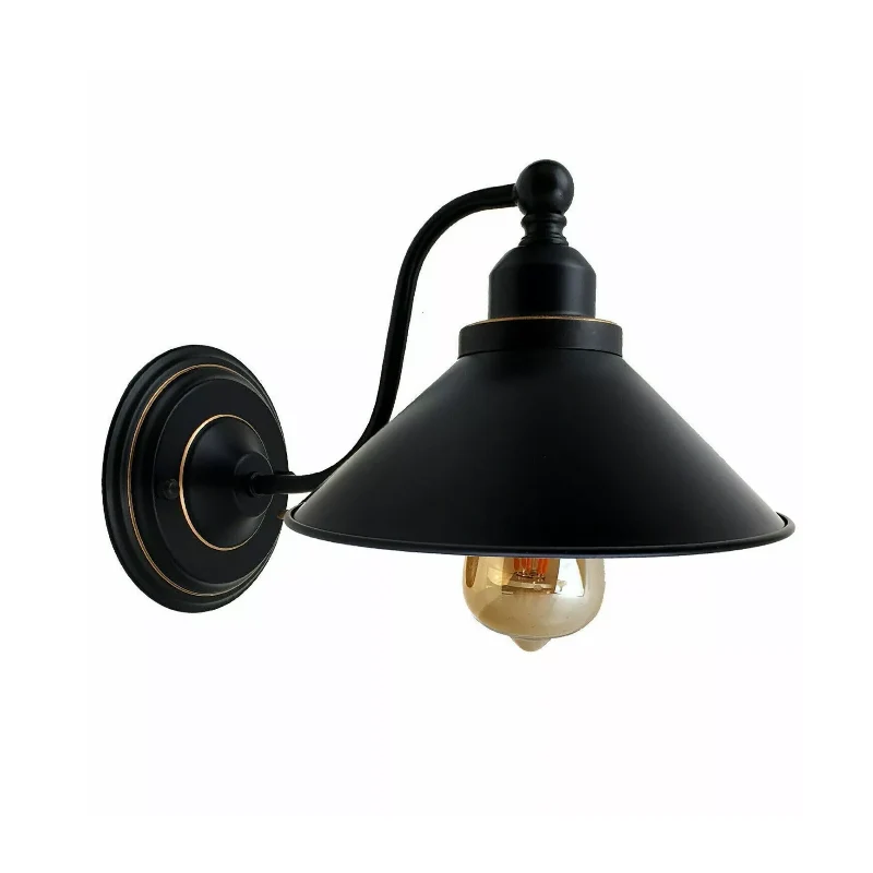 Wandleuchte Schwarz Industrial innen weiße Lampe~2405