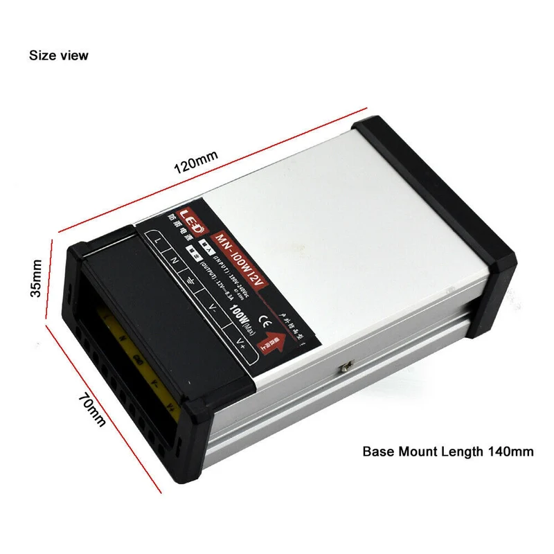 12V LED Netzteil IP45 – regenfester Aluminiumtrafo ~2566