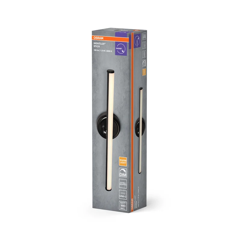 OSRAM NIGHTLUX STICK Dimmbar Wiederaufladbare USB Leuchte Schwarz