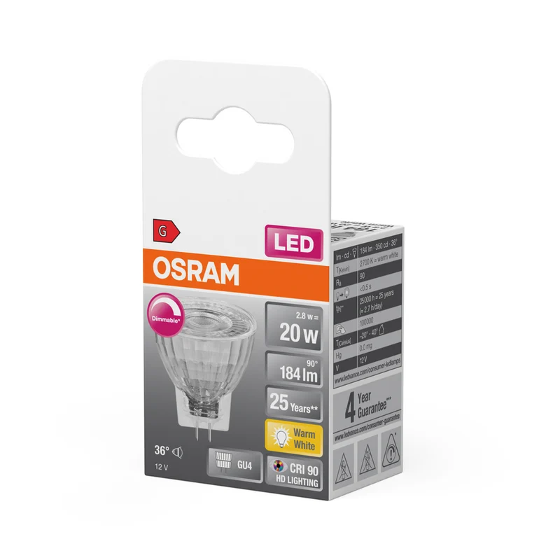 OSRAM LED Lampe LED SUPERSTAR MR11 12 V 2.8W 927 GU4, 184 lm, 2700 K, Warmweiß
