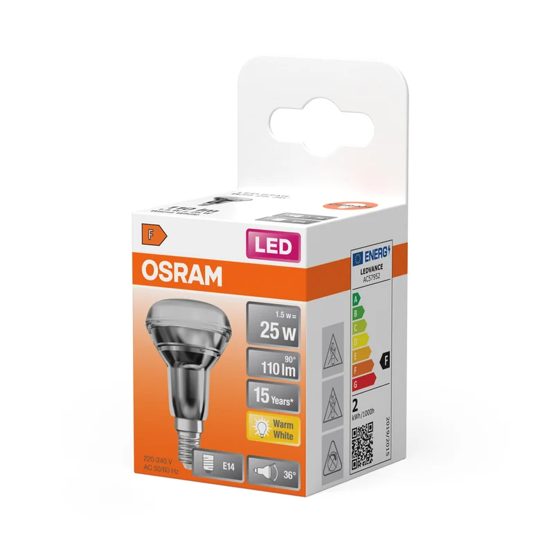 OSRAM LED Lampe LED STAR R39 1.5W 827 E14, 110 lm, 2700 K, Warmweiß