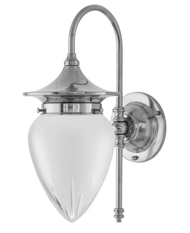 Badrumslampa - Fryxell nickel, slipat mattglas