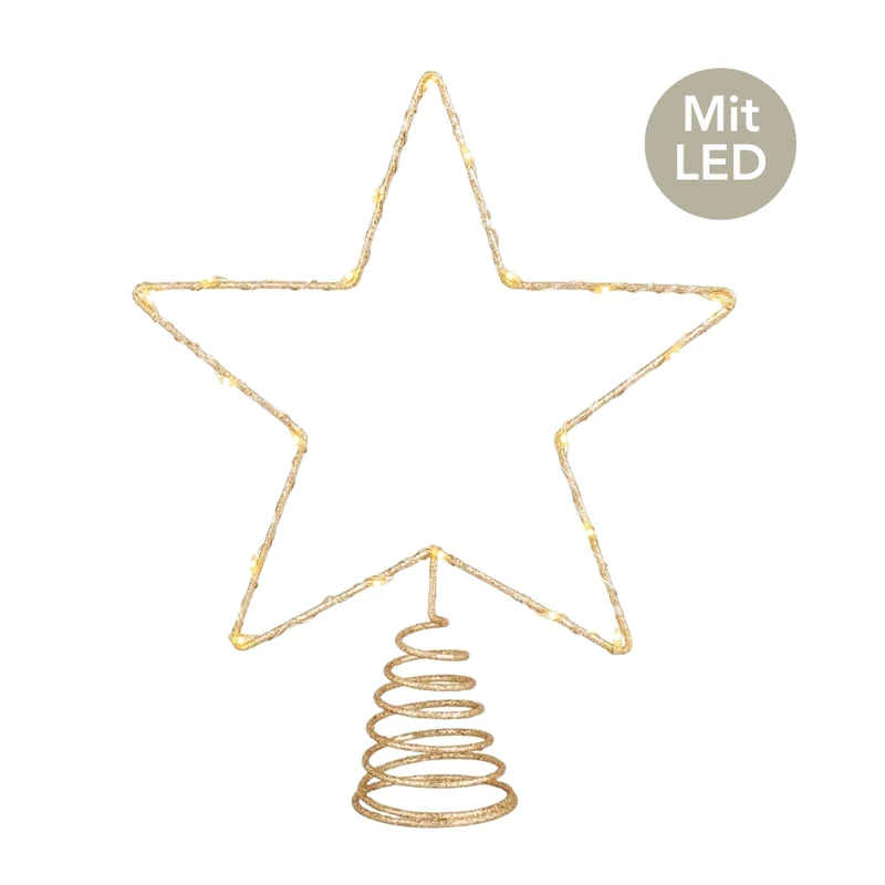 Micro LED Baumspitze Star goldfarben