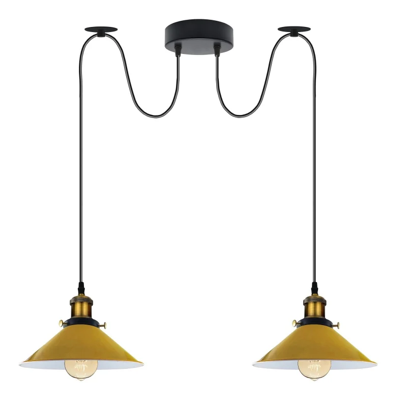 Hängelampen modern, Spinne, Ø 22 cm, 2-flg, Gelbe, E27~2245